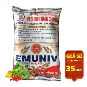 Chế Phẩm Vi Sinh EM, Emuniv, Gói 200gr, Dùng Ủ Phân Bón Hữu Cơ, Xử Lý Rác Thải Gia Đình, Phân Huỷ Nhanh