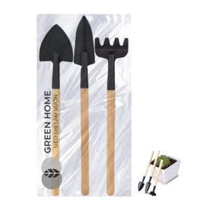 Dụng Cụ Làm Vườn, 3 Món Gồm Xẻng Xúc Đất, Cào , Mini, Cán Gỗ, Tiện Lợi, Dễ Sử Dụng, Trồng Sen Đá, Tiểu Cảnh