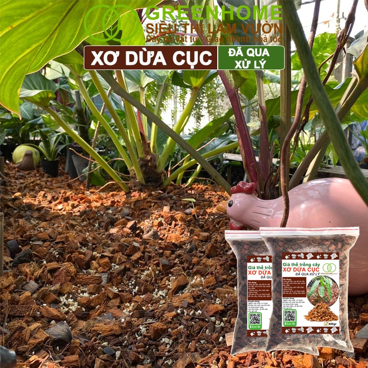 Xơ Dừa Cục, Bao 400gr, Giá Thể Đã Qua Xử Lý, Size 1-2cm, Viên Đều Đẹp, Sạch Khuẩn, Trồng Kiểng Lá, Lan