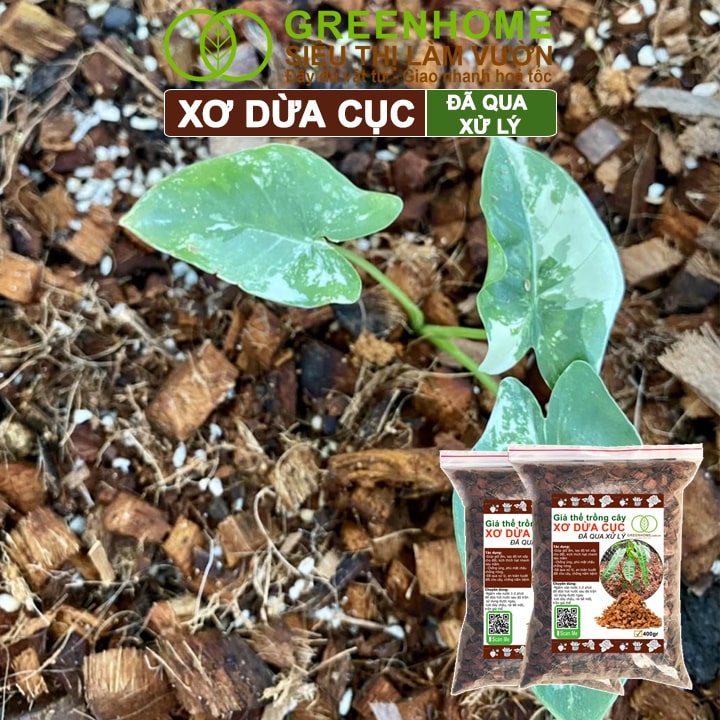 Xơ Dừa Cục, Bao 400gr, Giá Thể Đã Qua Xử Lý, Size 1-2cm, Viên Đều Đẹp, Sạch Khuẩn, Trồng Kiểng Lá, Lan
