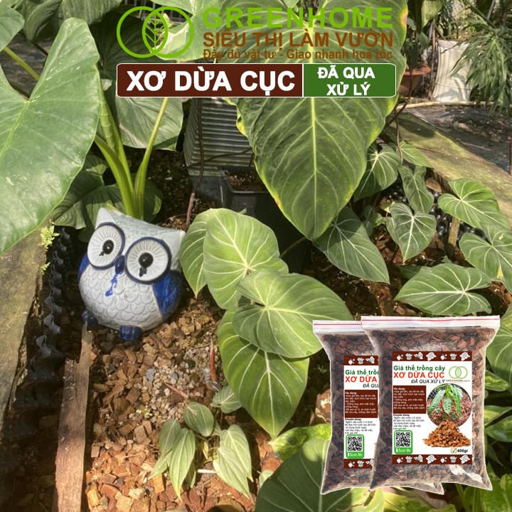 Xơ Dừa Cục, Bao 400gr, Giá Thể Đã Qua Xử Lý, Size 1-2cm, Viên Đều Đẹp, Sạch Khuẩn, Trồng Kiểng Lá, Lan