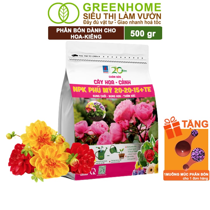 Phân Bón Kích Hoa, NPK Phú Mỹ, Gói 500gr, Đâm Chồi Nhanh, Hoa Đậm Màu, Bông To Dùng Tốt Cho Các Loại Hoa, Kiểng