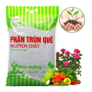 Phân Trùn Quế Greenhome, Lavamix, Bao 5kg, Nguyên Chất, Bổ Sung Dinh Dưỡng, Cải Tạo Đất, Bón Rau