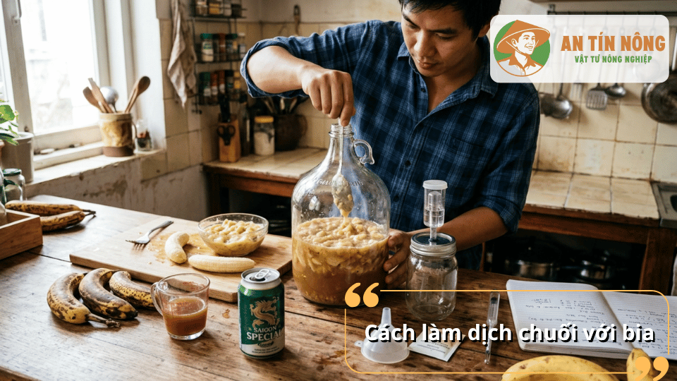 Hướng dẫn cách làm dịch chuối với bia đơn giản tại nhà để làm phân bón hữu cơ cho cây.