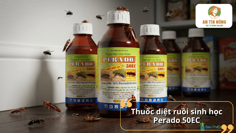 Thuốc diệt ruồi Perado 50EC giúp tiêu diệt ruồi hiệu quả, phù hợp sử dụng tại khu vực