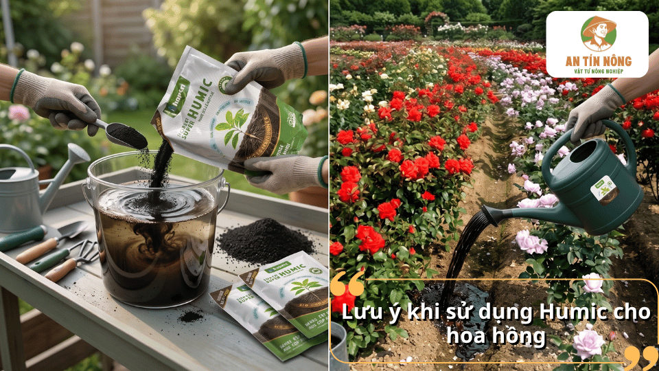 Lưu ý khi sử dụng Humic cho hoa hồng giúp phát huy hiệu quả và hạn chế lãng phí phân bón.