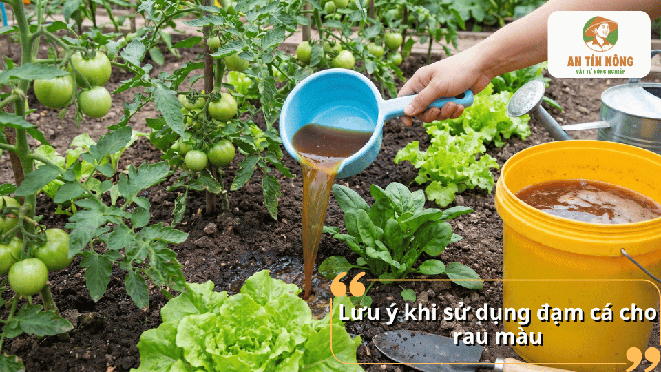Những lưu ý khi sử dụng đạm cá cho rau giúp hạn chế cháy rễ và tăng hiệu quả bón phân.